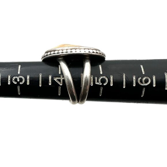 Hallmarked Native American Shell Ring Sterling Silver Size 4.5 - Picture 5 of 6